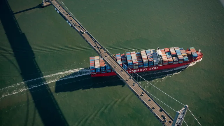 Boat under bridge