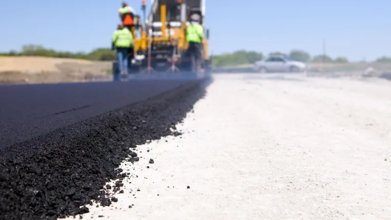 Paving of a road.