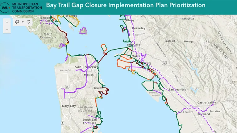 Screen capture of the interactive Gap Closure Implementation Plan Prioritization Map tool.