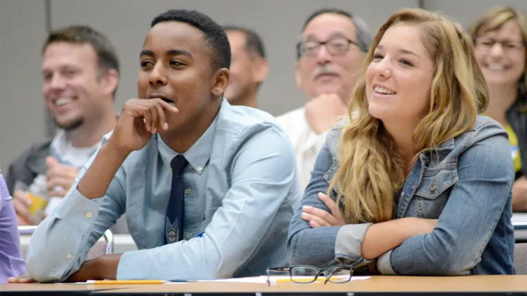 interns listen to presentation