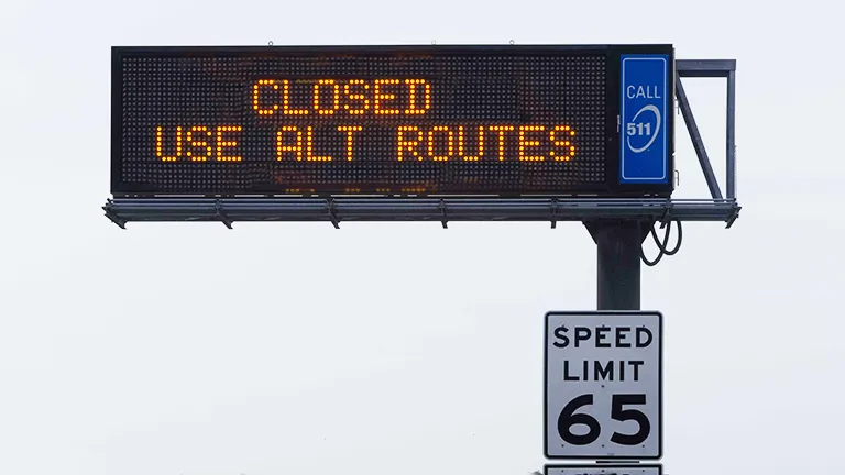 Road closed, used alternate routes. Check 511 sign.