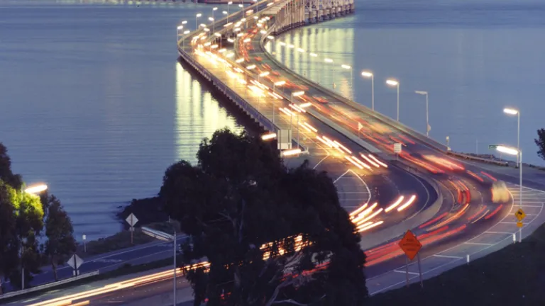 Richmond-San Rafael bridge at nightfall