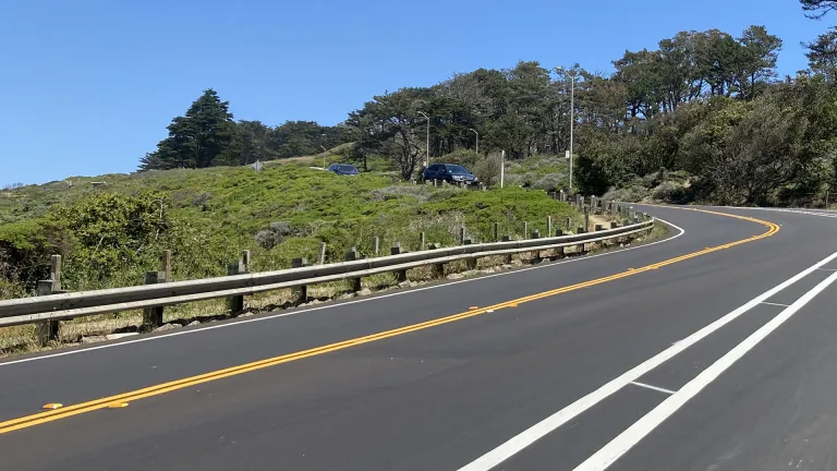 Beautifully paved road in San Francisco.