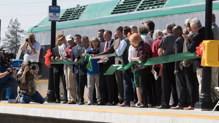 Officials cut the ribbon