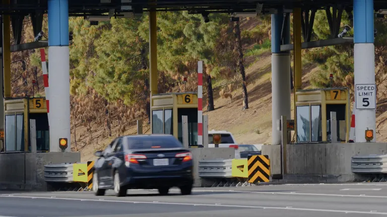 Toll plaza at the Carquinez Bridge.