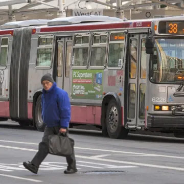 Articulated Muni bus