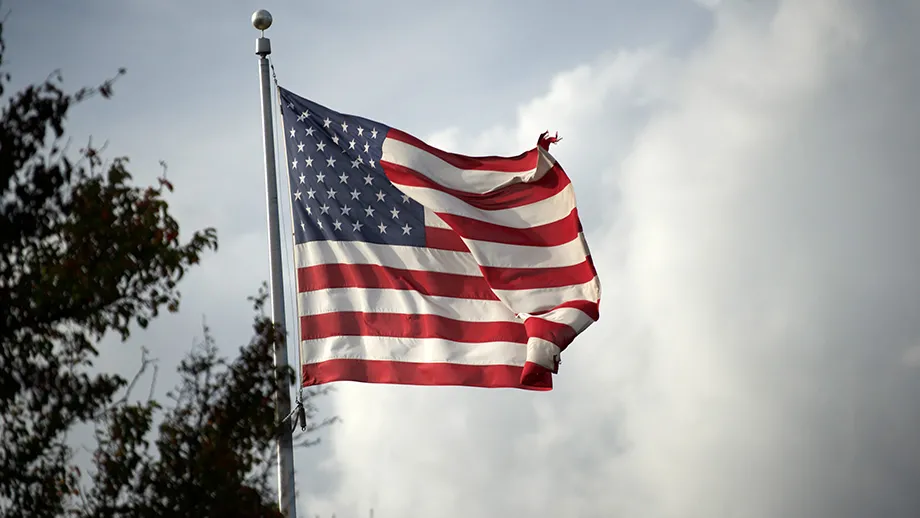 American Flag On Pole