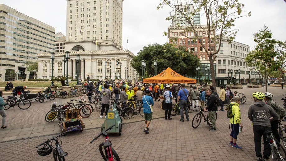 A Bike to Work Day Energizer Station in Oakland.