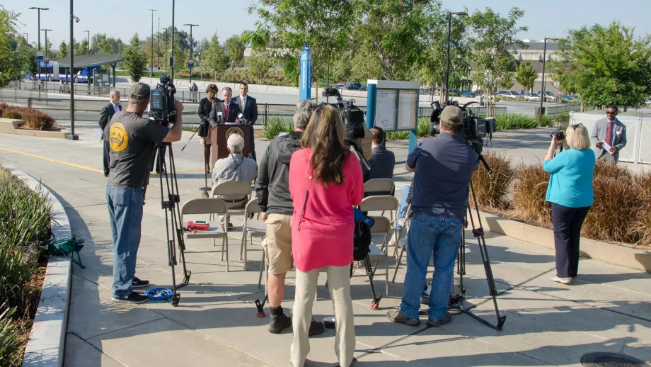 MTC Chair Dave Cortese speaks at the TRIP press conference