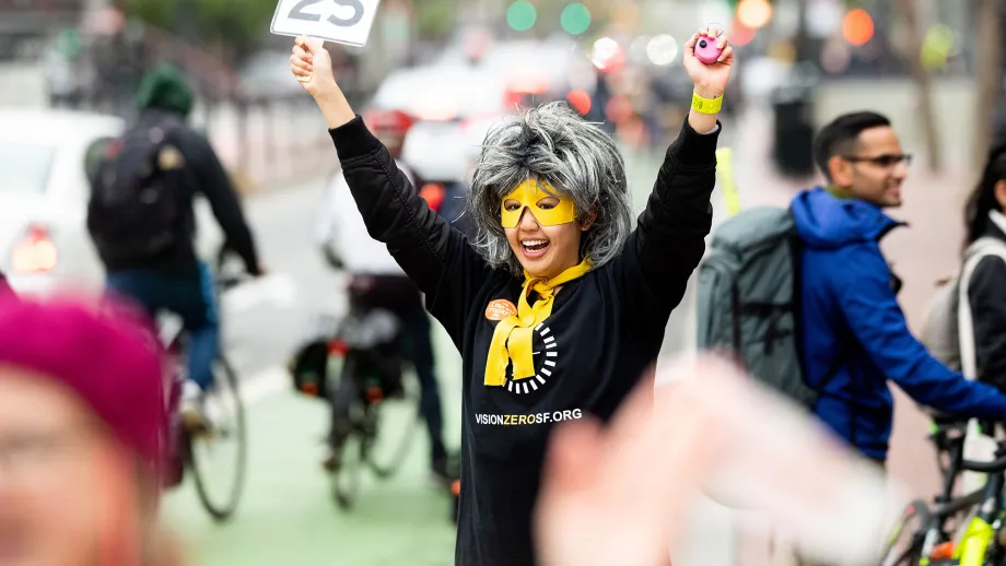 Vision Zero Hero at 12th and Market Energizer Staton