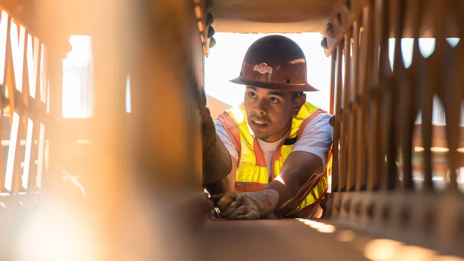 construction worker working on bridge