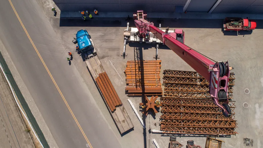 aerial view of crane