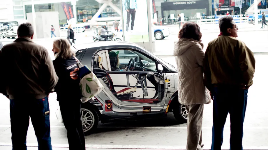 Electric car with doors removed