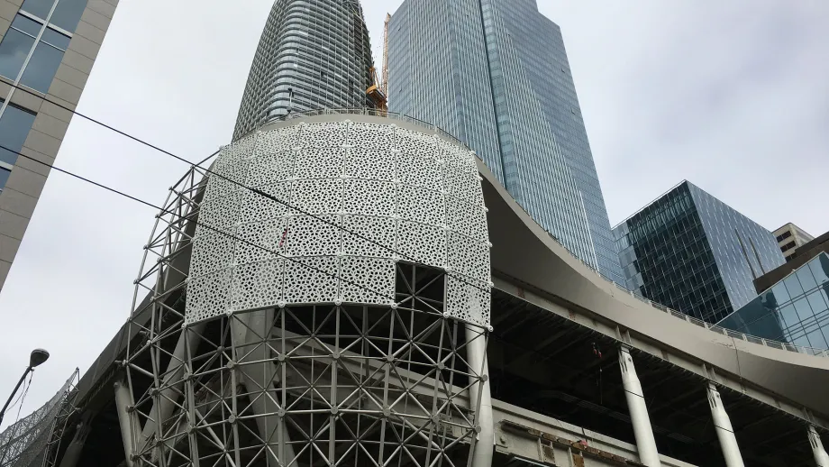 ground view of Transbay Transit Center