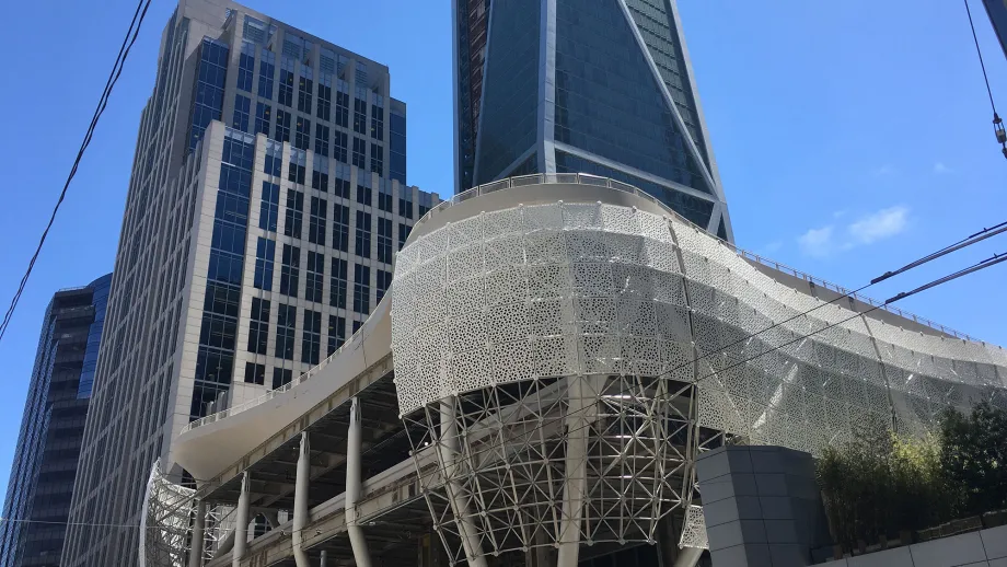 ground view of Transbay Transit Center