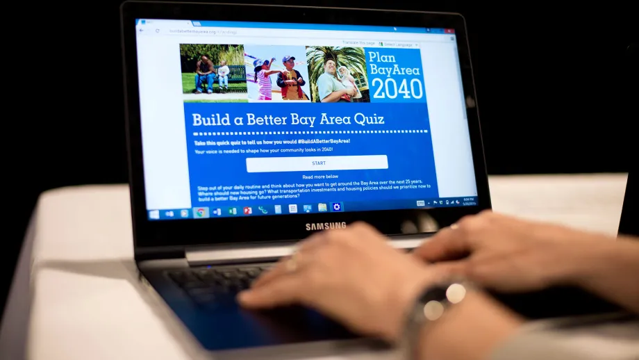 laptop with plan bay area 2040 home page