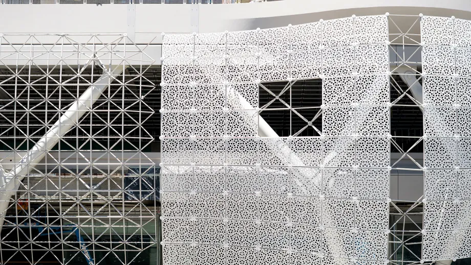 decorative metal work windows at Transbay Terminal 