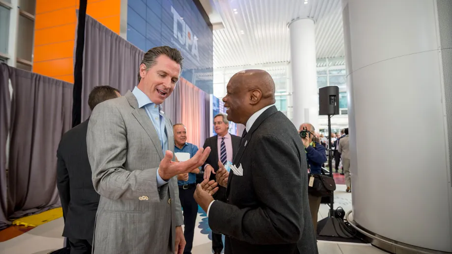 California Lieutenant Governor Gavin Newsom and former San Francisco Mayor Willie Brown