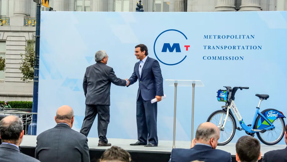 San Francisco Mayor Ed Lee and Ford President Mark Fields