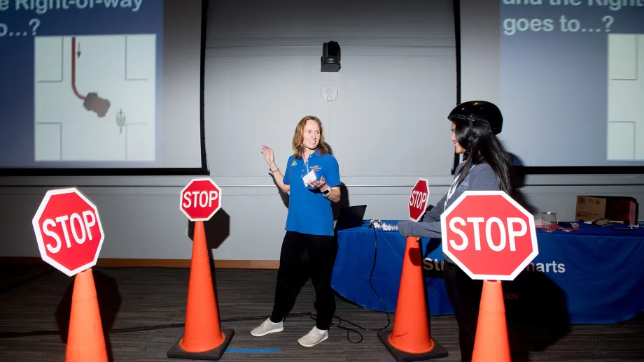 woman presenting if front of kids