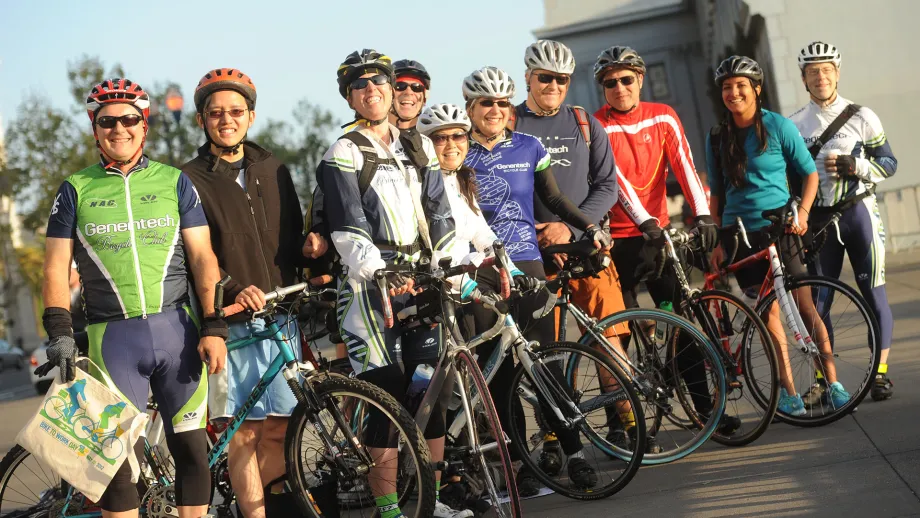 Riders from Genentech rocking the spandex in 2012.