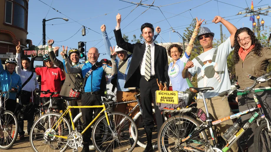 Then-San Francisco Supervisor Scott Wiener at a BTWD rally in 2012.