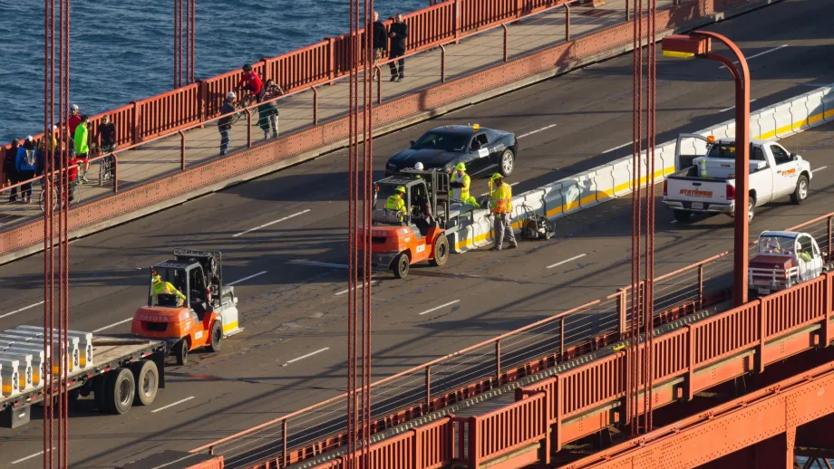 Golden Gate Bridge Closure and Median Barrier Installation