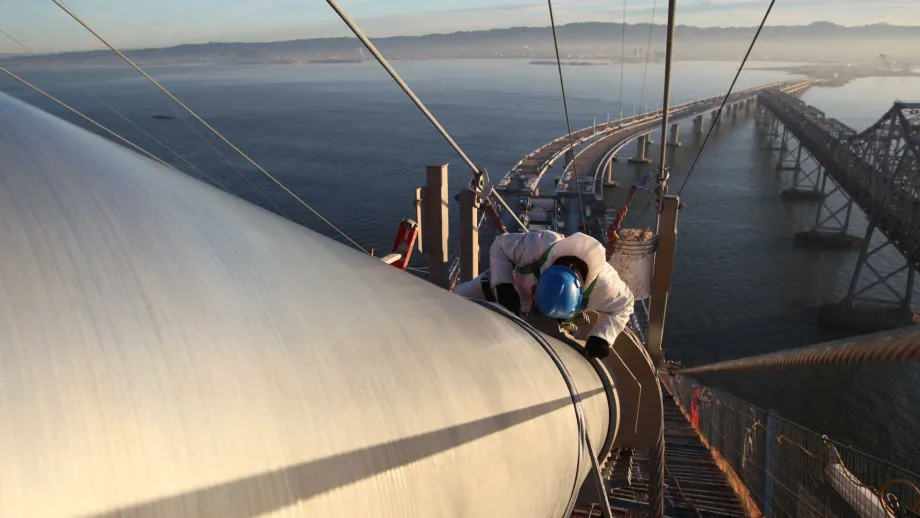 Main cable on the SAS portion of the new East Span of the SFOBB,