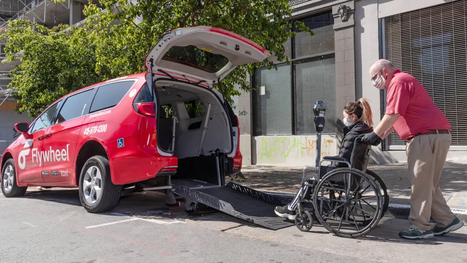 A wheelchair-accessible taxicab.