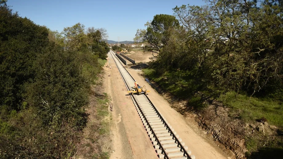 Installation of SMART train tracks.