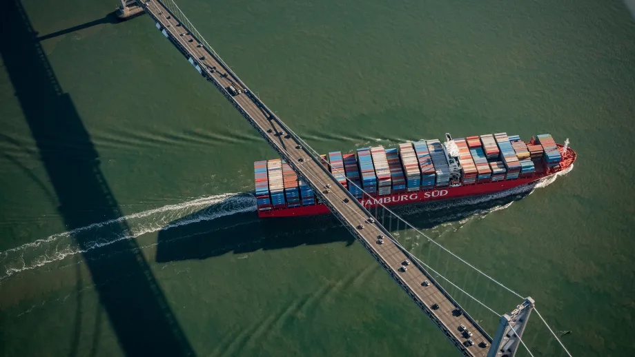 Boat under bridge