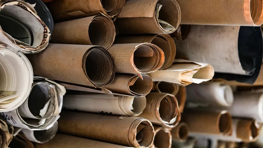 Rolled up documents.