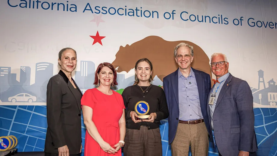 ABAG staff receving the Eureka Award for the Doorway Housing Portal.