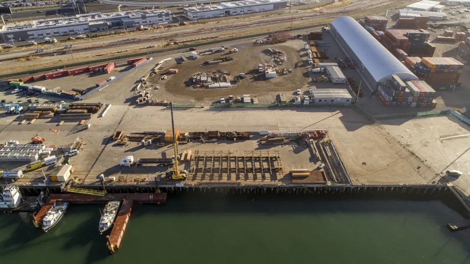 Aerial over the Port of Oakland.