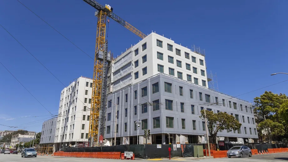Apartment building under construction in San Francisco.