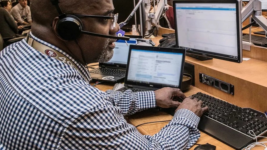 A call center operator.