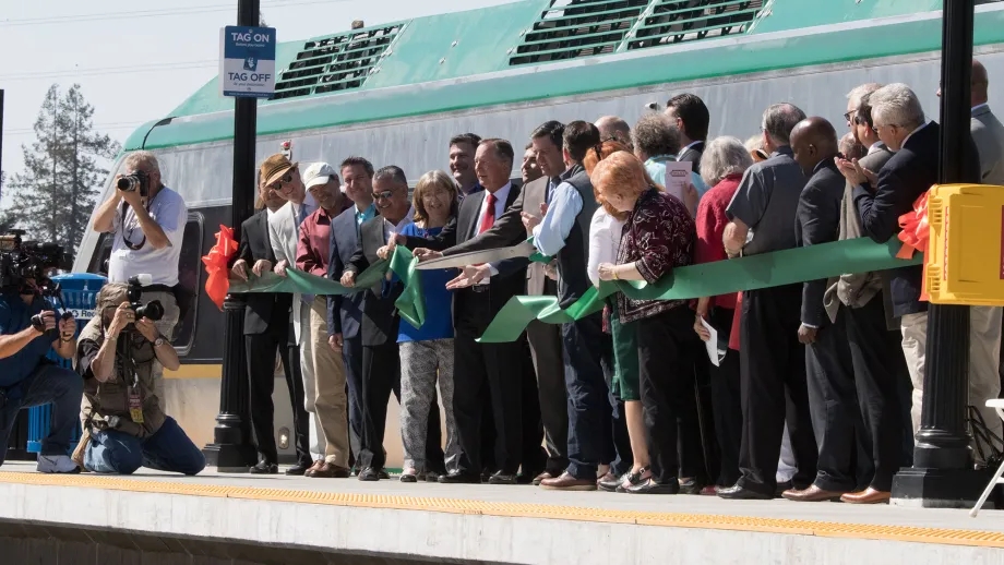 Officials cut the ribbon