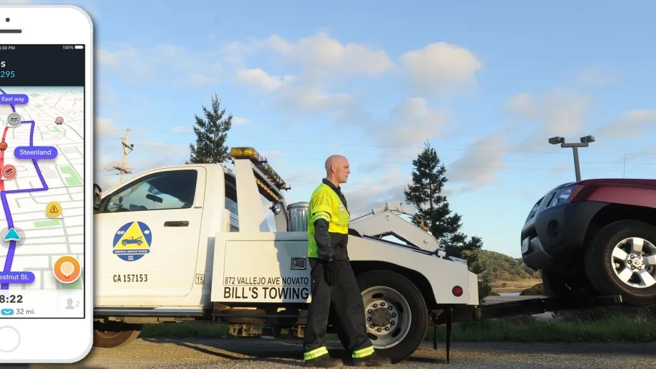 picture of a car getting towed