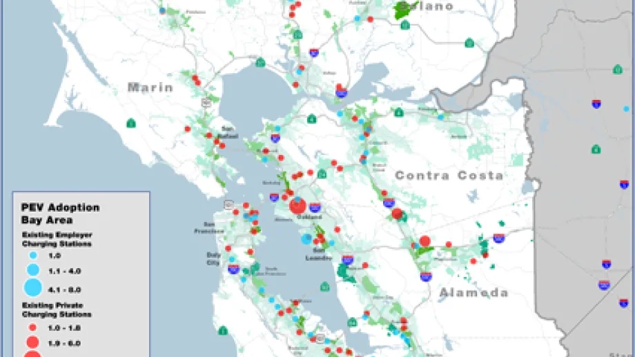 map of Plug-In Electric Vehicle Charging Station Accessibility