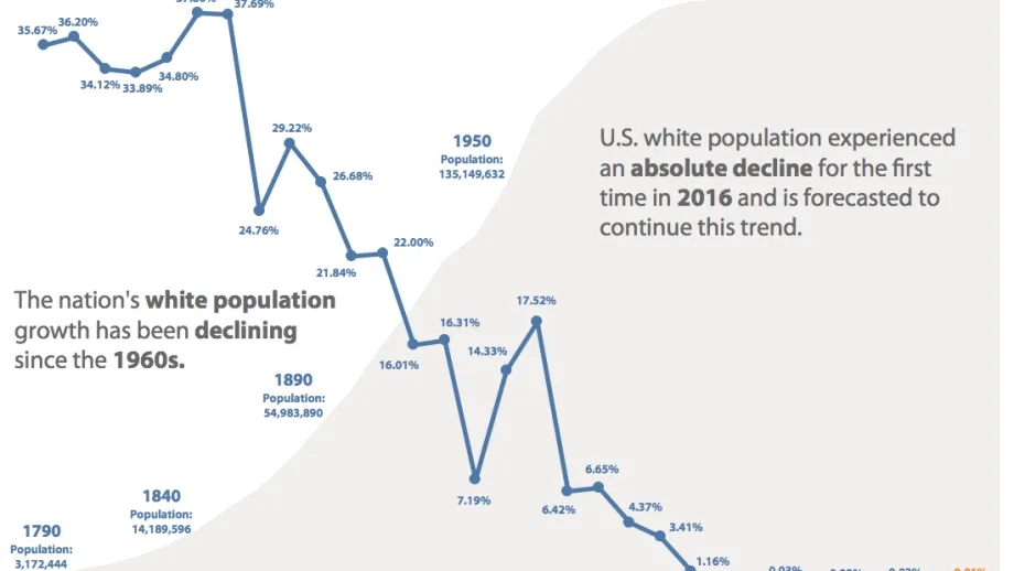 chart of U.S. White Population Growth Rate